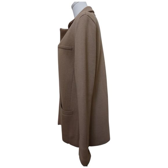 TWP Knit Merino Wool Boyfriend Blazer Jacket In Camel Size L - Picture 8 of 14